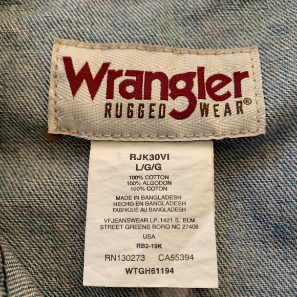 Vintage Wrangler Rugged Wear Denim Trucker Jean Jacket Mens Large 70's. - Picture 4 of 12
